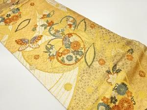 佐賀錦草花に蝶模様織出し袋帯